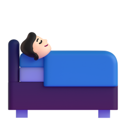 person in bed: light skin tone 3D