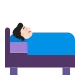 person in bed: light skin tone Flat