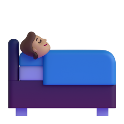 person in bed: medium skin tone 3D