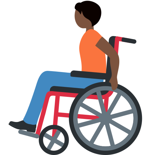 Person In Manual Wheelchair Dark Skin Tone