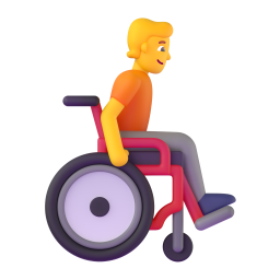 Person in Manual Wheelchair Facing Right 3D