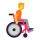 Person in Manual Wheelchair Facing Right Flat