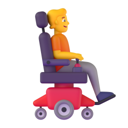 Person in Motorized Wheelchair Facing Right 3D