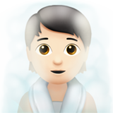 Person In Steamy Room Light Skin Tone Apple Emoji