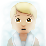 Person In Steamy Room Medium Light Skin Tone Apple Emoji