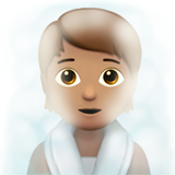 Person In Steamy Room Medium Skin Tone Apple Emoji