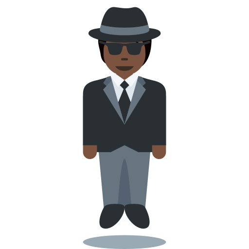 Person In Suit Levitating Dark Skin Tone Discord Emoji