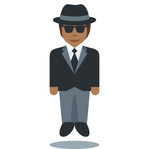 Person In Suit Levitating Medium Dark Skin Tone