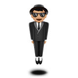Person In Suit Levitating Medium Light Skin Tone Apple Emoji