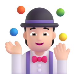 person juggling: light skin tone 3D