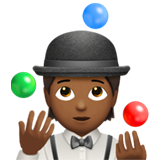 person juggling: medium-dark skin tone Apple Emoji