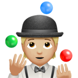 person juggling: medium-light skin tone Apple Emoji