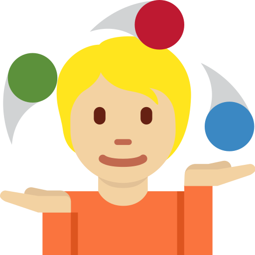 person juggling: medium-light skin tone