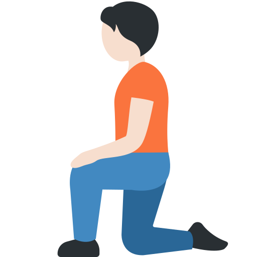 Person Kneeling Light Skin Tone