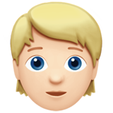 Person Light Skin Tone Blond Hair Apple Emoji