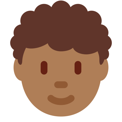 Person Medium Dark Skin Tone Curly Hair