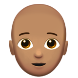 Person Medium Skin Tone Bald Apple Emoji