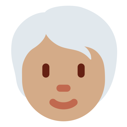 Person Medium Skin Tone White Hair