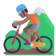 person mountain biking: medium skin tone Color