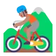 person mountain biking: medium skin tone Flat