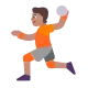person playing handball: medium skin tone Flat