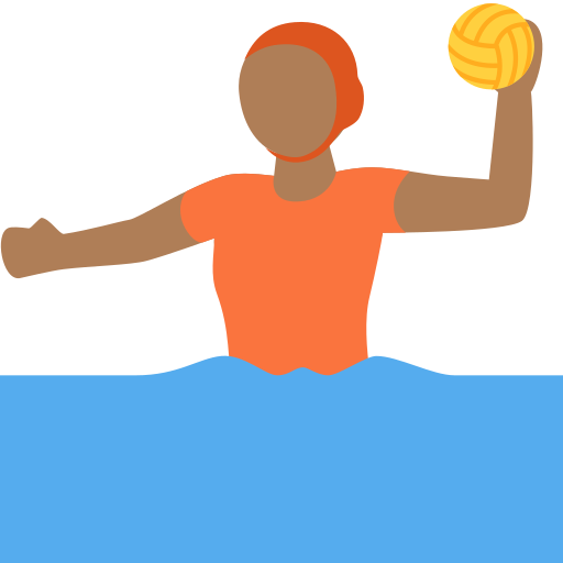person playing water polo: medium-dark skin tone