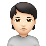 person pouting: light skin tone Apple Emoji