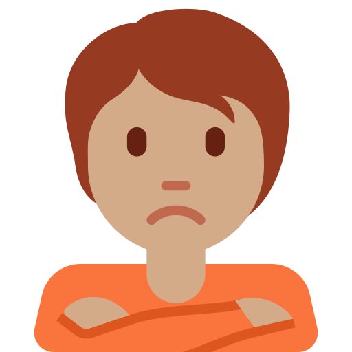 person pouting: medium skin tone