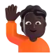 person raising hand: dark skin tone Color