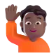 person raising hand: medium-dark skin tone Color
