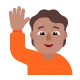 person raising hand: medium skin tone Flat