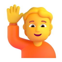 Happy Person Raising One Hand 3D