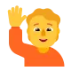 Happy Person Raising One Hand Flat