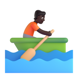 person rowing boat: dark skin tone 3D