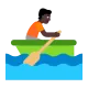 person rowing boat: dark skin tone Flat