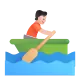 person rowing boat: light skin tone Color
