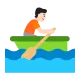 person rowing boat: light skin tone Flat
