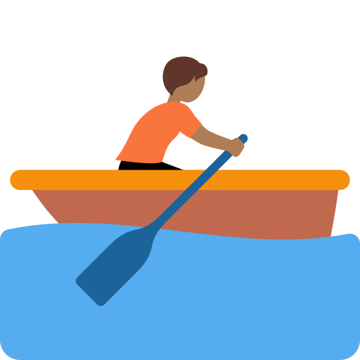 person rowing boat: medium-dark skin tone