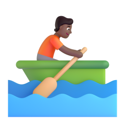 person rowing boat: medium-dark skin tone 3D