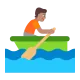 person rowing boat: medium skin tone Flat