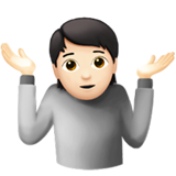 person shrugging: light skin tone Apple Emoji