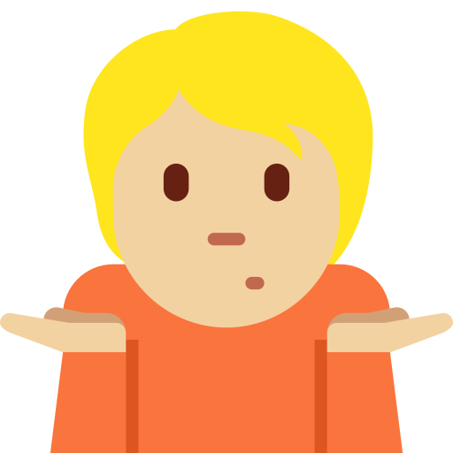 person shrugging: medium-light skin tone