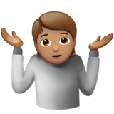 person shrugging: medium skin tone Apple Emoji
