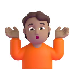 person shrugging: medium skin tone 3D