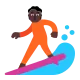 person surfing: dark skin tone Flat