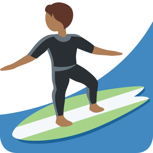person surfing: medium-dark skin tone