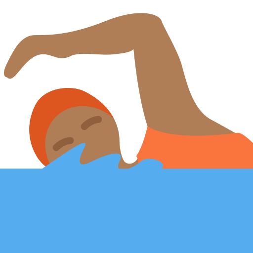 person swimming: medium-dark skin tone
