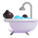 person taking bath: dark skin tone Color