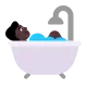 person taking bath: dark skin tone Flat