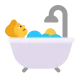 person taking bath: medium-dark skin tone Flat